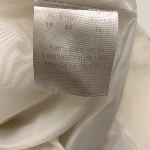 Vintage Precis Petite White and Black 100% Linen Blazer Jacket - Picture 10 of 11